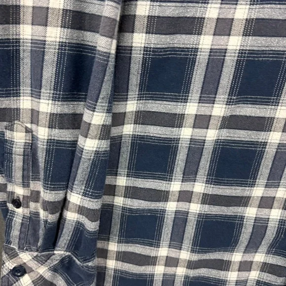 CAT Flannel Shirt Men's Size XL Blue Plaid Button Up Long Sleeve Workwear Casual - Picture 6 of 12